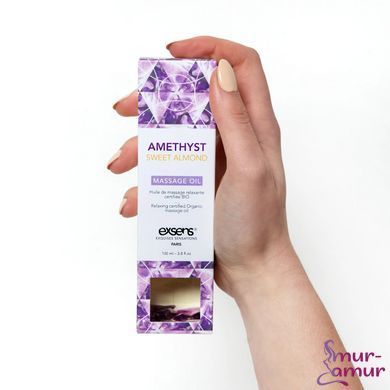 Масажна олія EXSENS Amethyst Sweet Almond (розслаблювальна, з аметистом) 100мл, натуральна фото і опис
