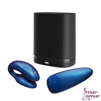 Смарт-вибратор для пар We-Vibe Chorus Cosmic Blue, сенсорное управление вибрациями сжатием пульта фото и описание