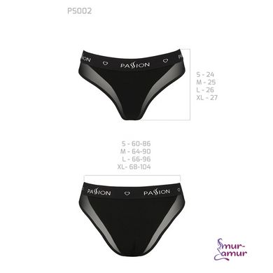 Трусики с прозрачной вставкой Passion PS002 PANTIES black, size XL фото и описание