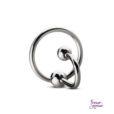 Уретральная вставка с кольцом Sinner Gear Unbendable - Sperm Stopper Solid, диаметр кольца 2,6см фото и описание
