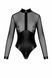 Боді Noir Handmade F321 Edge wetlook and mesh body with rings - 3XL фото