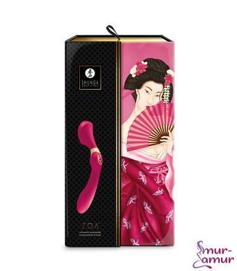 Вібромасажер Shunga Zoa Raspberry, двосторонній