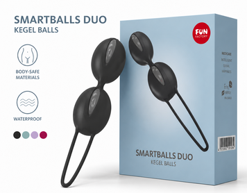 Вагінальні кульки Fun Factory SMARTBALLS DUO, чорно-сірі, 2 шт, діаметр 3,2 та 3,6 см