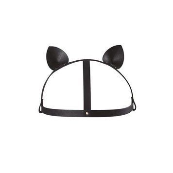 Маска кошечки Bijoux Indiscrets MAZE - Cat Ears Headpiece Black, экокожа фото и описание