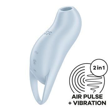 Вакуумный клиторальный стимулятор с вибрацией Satisfyer Pocket Pro 1 Blue фото и описание