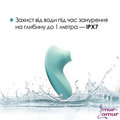Вакуумный стимулятор Svakom Pulse Lite Neo Seafoam Blue, управляется со смартфона фото и описание