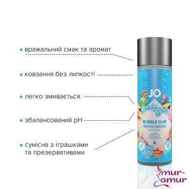 Лубрикант на водній основі JO H2O &mdash; Candy Shop &mdash; Bubblegum (60 мл) без цукру та парабенів фото і опис