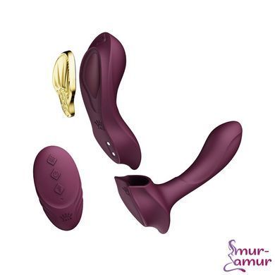 Смарт-вибратор в трусики Zalo - AYA Velvet Purple, насадка и пульт ДУ фото и описание