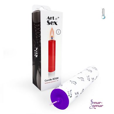 Фиолетовая свеча восковая Art of Sex size M 15 см низкотемпературная фото і опис