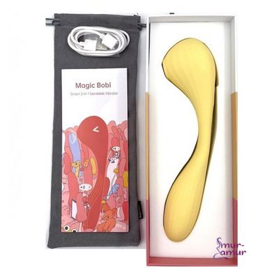 Вакуумный вагинально-клиторальный стимулятор Magic Motion Bobi Yellow, управление со смартфона фото и описание