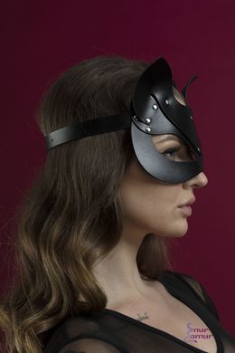 Маска кошечки Feral Feelings - Catwoman Mask, натуральная кожа, черная фото и описание