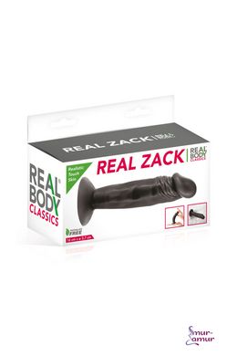 Фалоімітатор із присоскою Real Body — Real Zack Black, TPE, діаметр 3,7 см фото і опис