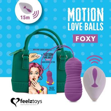 Вагинальные шарики с жемчужным массажем FeelzToys Motion Love Balls Foxy с пультом ДУ, 7 режимов фото и описание