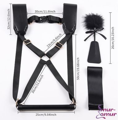 БДСМ-набор LOCKINK YEAHWOW Black Doggy Style Saddle set