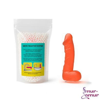 Мило у формі пеніса Чистий Кайф MEDIUM Orange, крафтове мило-член, натуральне