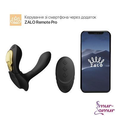 Смарт-вибратор в трусики Zalo - AYA Obsidian Black, насадка и пульт ДУ фото и описание