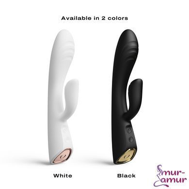 Вибратор-кролик с подогревом Dorcel FLEXI RABBIT WHITE, гибкий ствол фото и описание