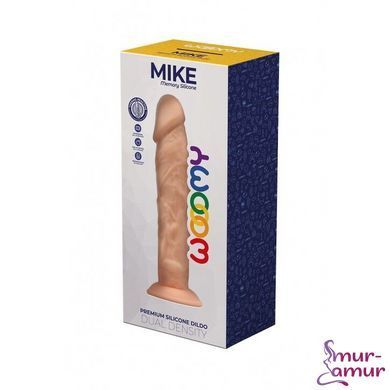 Силіконовий фалоімітатор Wooomy Mike, термореактивний, з присоскою, довжина 19,7 см, діаметр 4,2 см