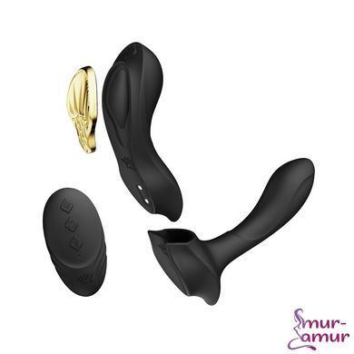 Смарт-вибратор в трусики Zalo - AYA Obsidian Black, насадка и пульт ДУ фото и описание