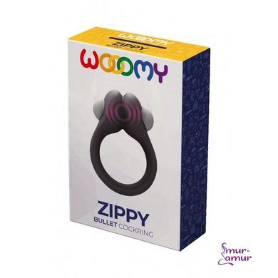 Эрекционное виброкольцо Wooomy Zippy, 1 виброрежим, диаметр 3–4,2 см фото и описание