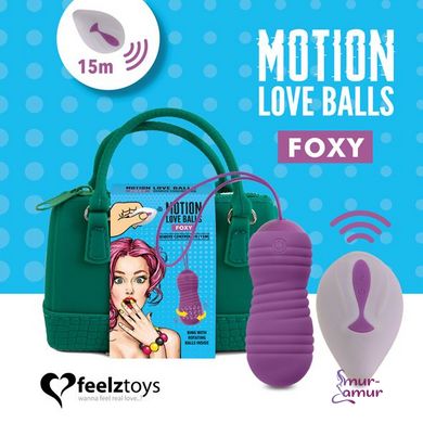 Вагінальні кульки з перловим масажем FeelzToys Motion Love Balls Foxy з пультом дистанційного керува фото і опис