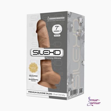 Фаллоимитатор SilexD Johnny Caramel (MODEL 1 size 7in), двухслойный, Силикон медицинский+Silexpan, диаметр 3,8см фото и описание