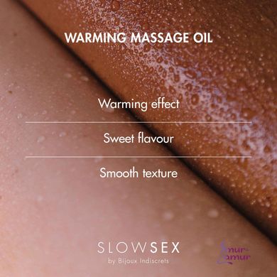 Разогревающее съедобное массажное масло WARMING MASSAGE OIL Slow Sex Bijoux Indiscrets (Испания) фото и описание