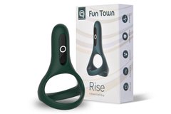 Двойное эрекционное кольцо Fun Town Rise Turquoise, управление со смартфона фото и описание