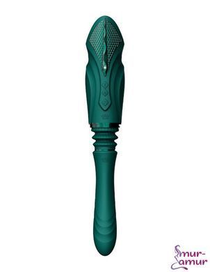 Компактная смарт секс-машина Zalo &ndash; Sesh Turquoise Green, 2 насадки, пульт ДУ, кристалл Swarovski