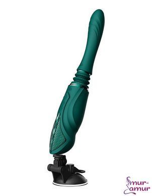 Компактная смарт секс-машина Zalo &ndash; Sesh Turquoise Green, 2 насадки, пульт ДУ, кристалл Swarovski