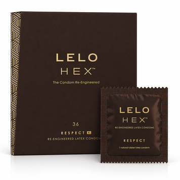 Презервативи LELO HEX Condoms Respect XL 36 Pack, тонкі та суперміцні, збільшений розмір