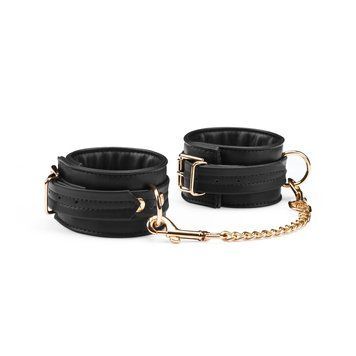 Наручники с цепочкой Liebe Seele Black Organosilicon Wrist Cuff, экокожа фото и описание