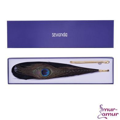 Щекоталка LOCKINK SEVANDA Natural Peacock Flirting Feather Tickler, перья павлина и страуса фото и описание
