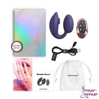 Виброяйцо с вакуумной клиторальной стимуляцией Love To Love Wonderlover MIDNIGHT INDIGO фото и описание