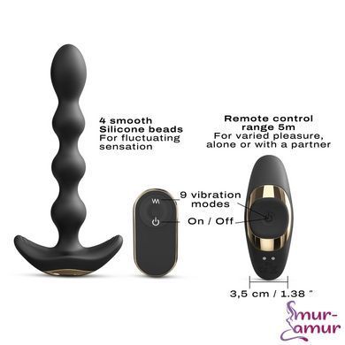 Анальний вібратор-намисто Dorcel FLEXI BALLS, гнучкий стовбур, пульт ДК фото і опис