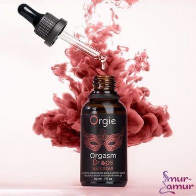 Возбуждающие капли для клитора Orgie Orgasm Drops Kissable, 30 мл, тепло-холод, вкус яблока фото и описание