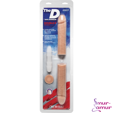 Фалоімітатор подвійний Doc Johnson The D - Double D - 16 Inch - ULTRASKYN, діаметр 4,4 см, Vack-U-Lo