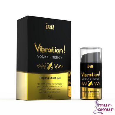 Жидкий вибратор Intt Vibration Vodka (15 мл), густой гель, очень вкусный, действует до 30 минут фото и описание