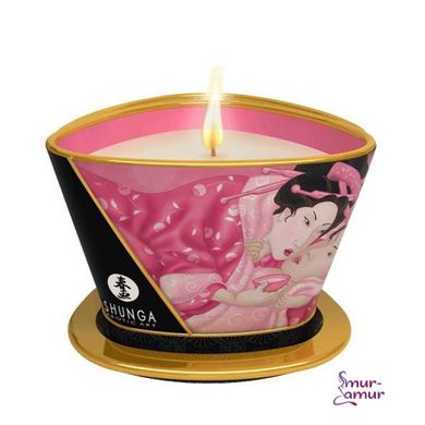 Масажна свічка Shunga Massage Candle – Rose Petals (170 мл) з афродизіаками фото і опис