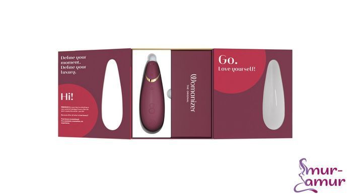 Вакуумный клиторальный стимулятор Womanizer Premium 2 - Bordeaux, функции Autopilot и Smart Silence фото и описание