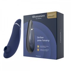 Вакуумный клиторальный стимулятор Womanizer Premium 2 Blueberry фото и описание