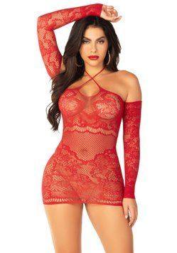 Сукня Leg Avenue Seamless Off The Shoulder Mini Dress One Size, Red фото і опис