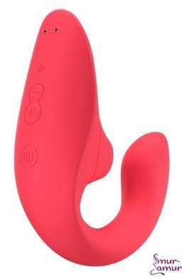 Вагінально-кліторальний стимулятор Womanizer Blend Vibrant Rose, вібрація + вакуум, 2 мотори фото і опис
