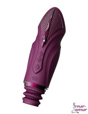 Компактная смарт секс-машина Zalo &ndash; Sesh Velvet Purple, 2 насадки, пульт ДУ, кристалл Swarovski