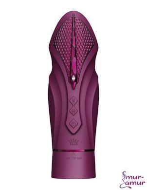 Компактная смарт секс-машина Zalo &ndash; Sesh Velvet Purple, 2 насадки, пульт ДУ, кристалл Swarovski