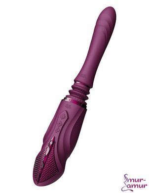 Компактная смарт секс-машина Zalo &ndash; Sesh Velvet Purple, 2 насадки, пульт ДУ, кристалл Swarovski