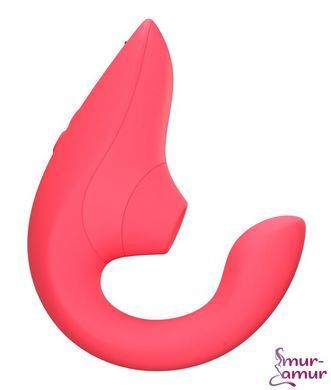 Вагінально-кліторальний стимулятор Womanizer Blend Vibrant Rose, вібрація + вакуум, 2 мотори фото і опис