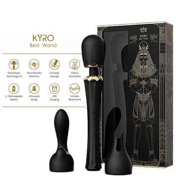 Вібромасажер з насадками Zalo &mdash; Kyro Wand Obsidian Black