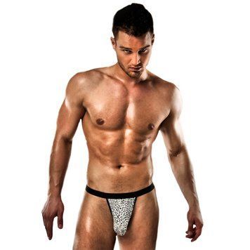 Чоловічі стрінги з леопардовим принтом Passion 013 THONG S/M фото і опис