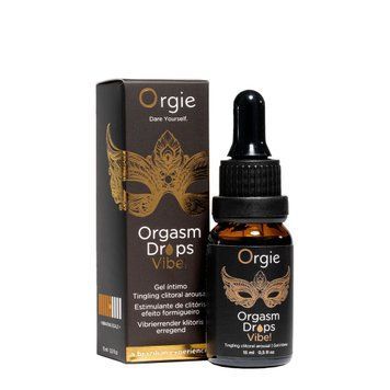 Возбуждающие капли для клитора Orgie Orgasm Drops Vibe!, 15 мл, тепло-холод, эффект вибрации фото и описание